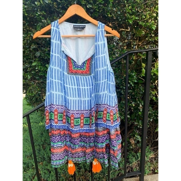 Hemant and Nandita layer mini dress with tassels - Picture 3 of 7